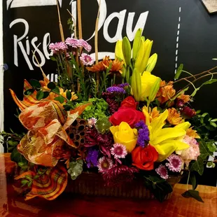 Fall flower arrangement