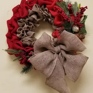 Christmas burlap wreath