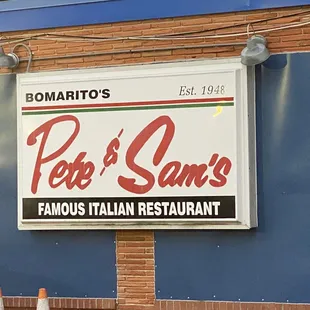 a sign for the restaurant