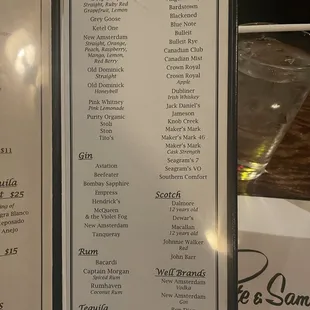 Menu as of 4/23