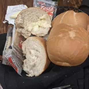 Complimentary bread (cold butter packs)