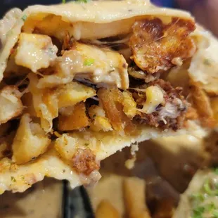 Inside the country chicken burrito