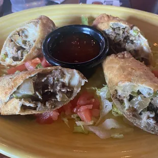 Cheese steak egg rolls!!!!