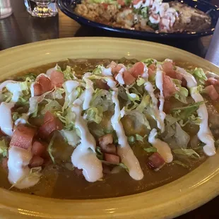 Beef Burrito smothered in green chili