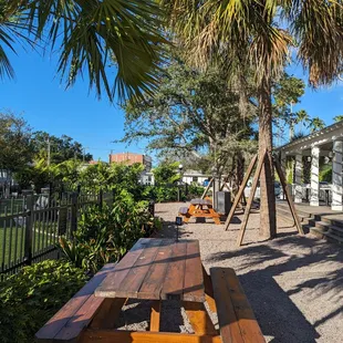 Patio with dog park right next door