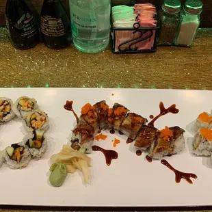 Spicy octopus roll  American maki roll  Mexican roll