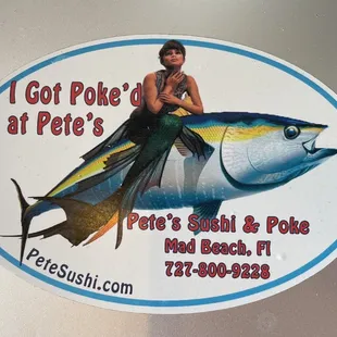Petes Sushi &amp; Poke Sticker, Madeira Beach