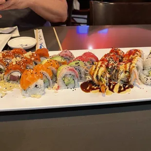 Rainbow  magic shrimp  veggie rolls