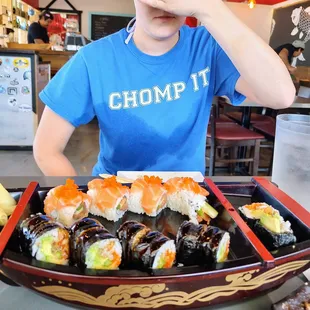 sushi and sashimi, sashimi, sushi, food