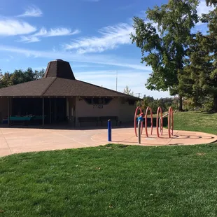 Restrooms and covered picnic area