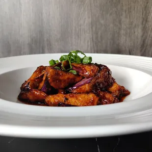 a white plate of food