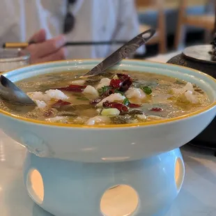 Flounder with sour cabbage pot