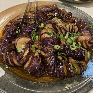 Half Tray Eggplant w. Spicy Garlic Sauce