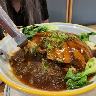 Mustard green braised pork