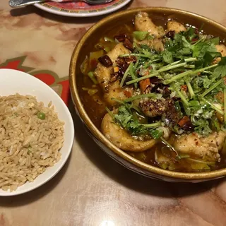 Fish in Sezhuan chili sauce