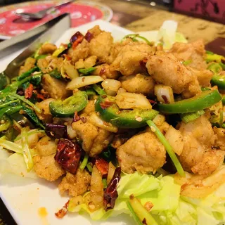 27. Sauteed Diced Chicken with Szechuan Chili Pepper