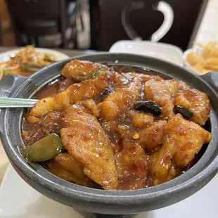 Fish in hot and numbing hot pot. Very good!