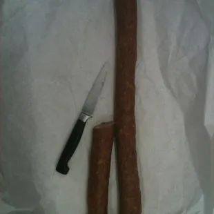 This is what $8.25 worth of kielbasa looks like, except it was a full circle