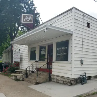 the front of the building