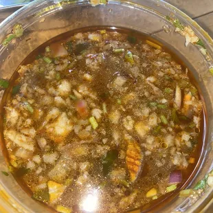 The white you see here is fat and grease.