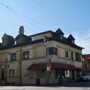 Historic corner storefront in a mostly residential area.