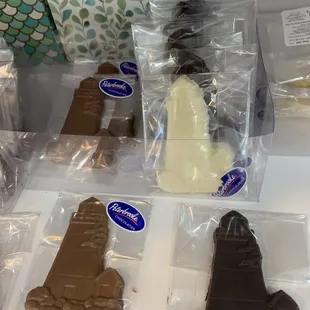 chocolates in plastic bags