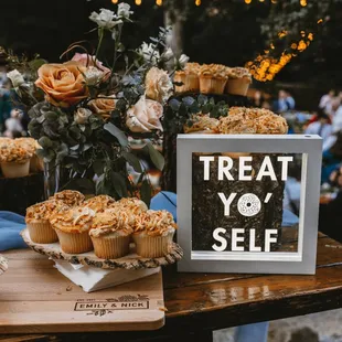 Burnt almond cupcakes (Peter's Bakery Specialty) for our dessert table at our wedding.