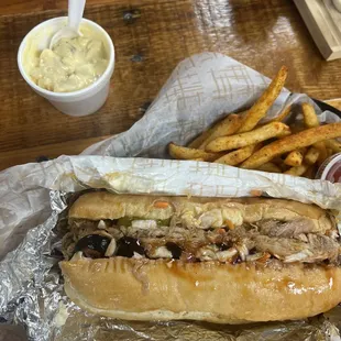  a sandwich and fries