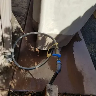 New stub adjacent to patio extention, bbq hooked up and ready to go.