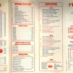 sushi and sashimi, menu