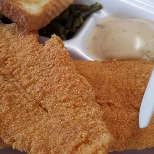 Catfish 2 piece lunch. Very fresh and hot.