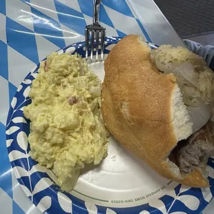 Their delicious Bratwurst Plate! Yum