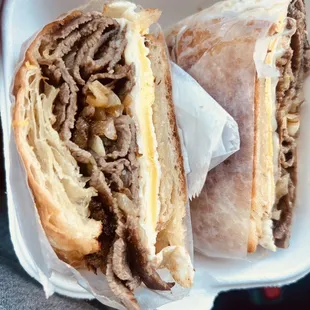 Steak Egg and Cheese on a Croissant