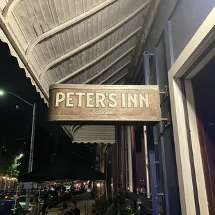 Sign by the entrance