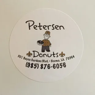 a sticker for a donut shop