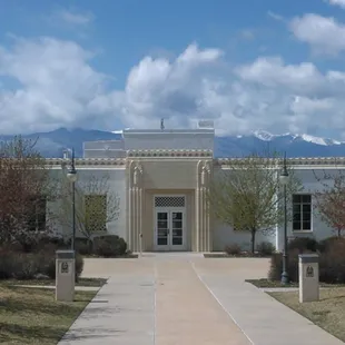 The rear view of the gift shop and main entrance, which was also the terminal building of Colorado Springs' first airport.