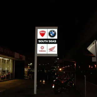 Illuminated Pole Sign for South Seas Cycles