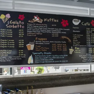 Menu board, digital print on aluminum panel