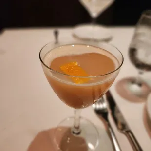 Pit Stop  Herradura Tequila, brown sugar peach syrup, hot honey, lemon, condensed milk