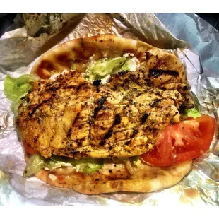 Chicken Breast on Pita. Really amazing. Recommend!