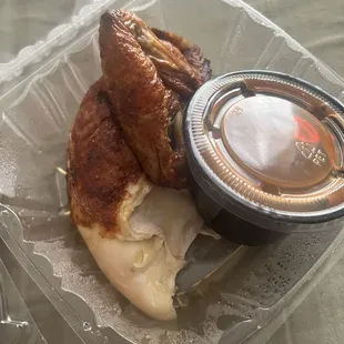 Quarter chicken sauce on the side