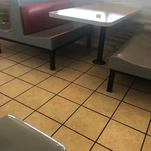 Floor and table dirty not clean
