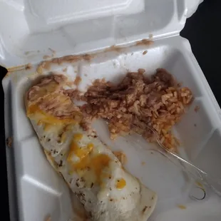 Red chili meat burrito carne can't believe paid 20 for this burrito