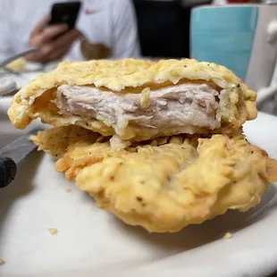 Inside the fried pork chop