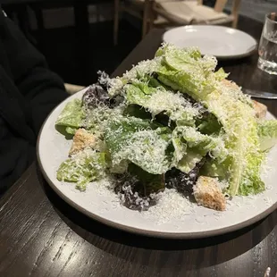 Caeser salad loaded with parmigiana