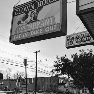 a black and white photo of a restaurant