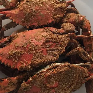 two crabs on a plate