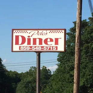 a sign for a diner