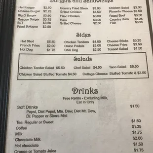 menu