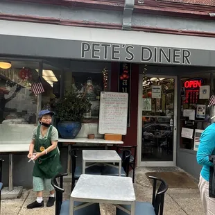 Exterior with tables